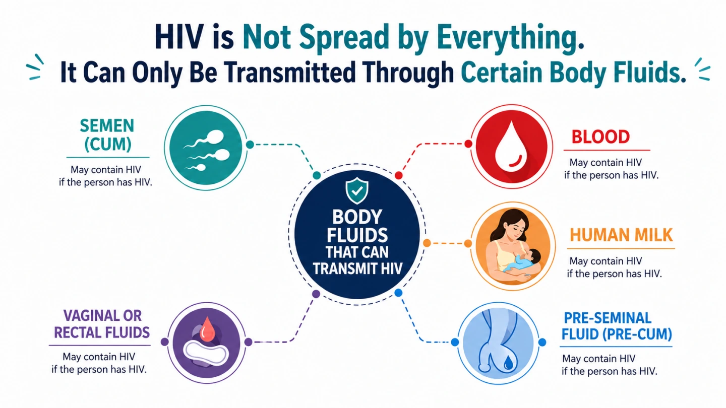 Only certain body fluids can transmit HIV