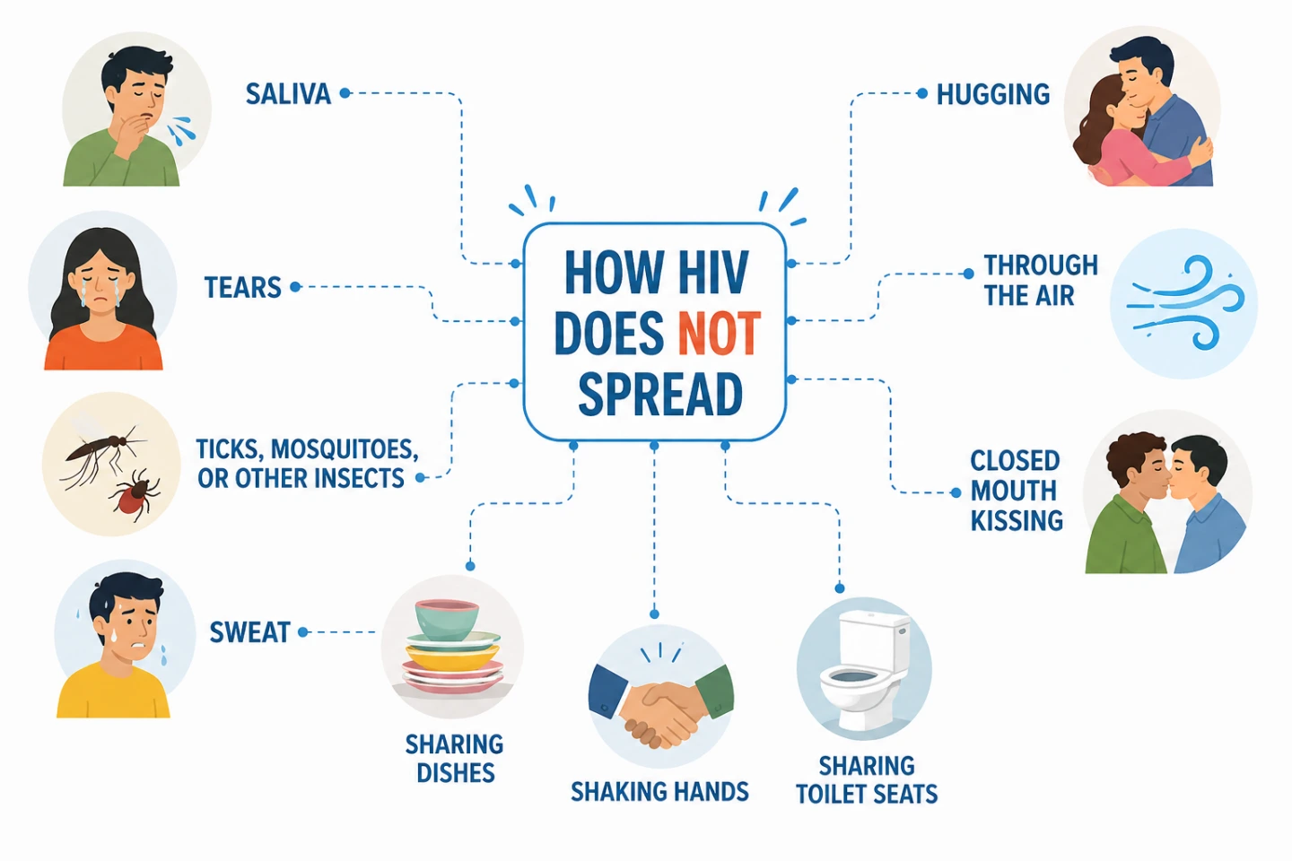 HIV is not transmitted through everyday contact