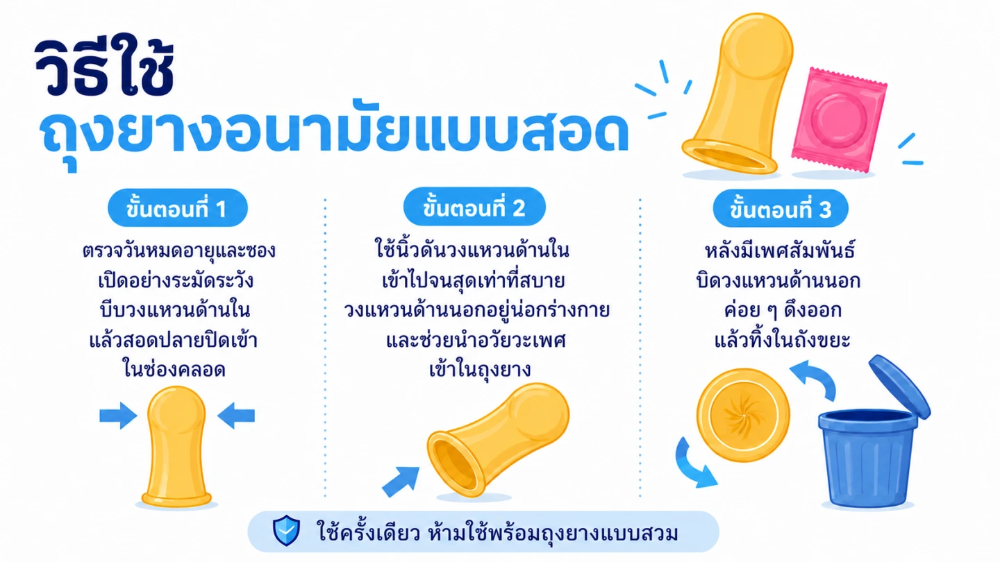 ใช้ถุงยางอนามัยแบบสอดอย่างถูกต้อง