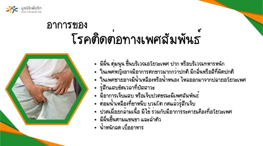 อาการของ โรคติดต่อทางเพศ สัมพันธ์