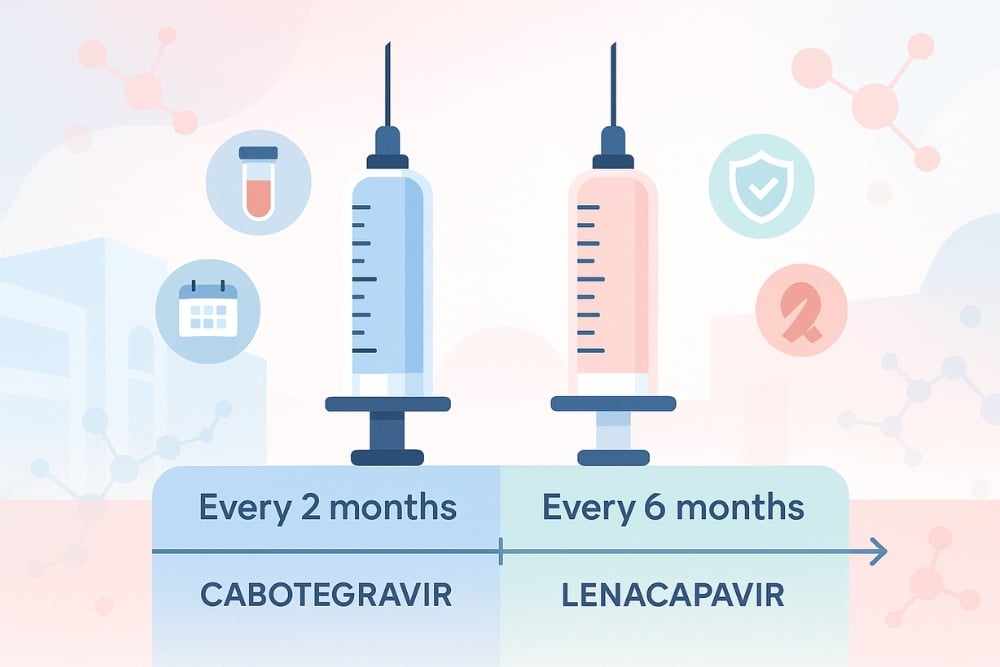 เปรียบเทียบ ยาฉีดป้องกัน HIV แบบ 2 เดือน และแบบ 6 เดือน