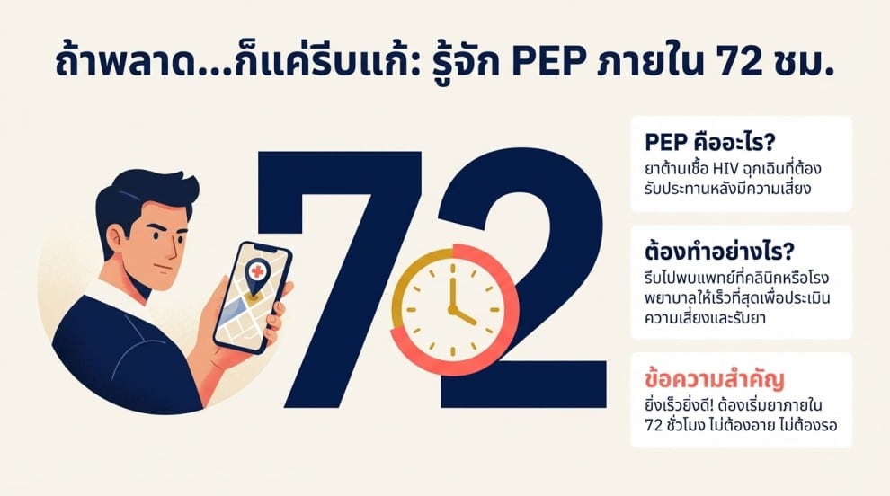 PEP คืออะไร ป้องกัน HIV ใน 72 ชั่วโมง