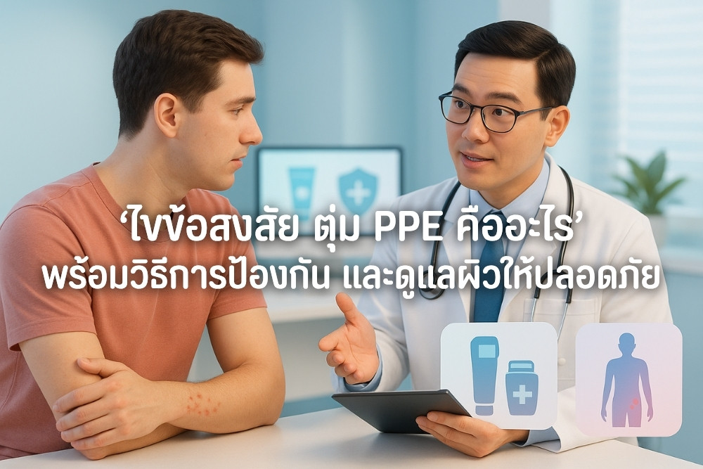 ไขข้อสงสัย ตุ่ม PPE คืออะไร พร้อมวิธีการป้องกัน และดูแลผิวให้ปลอดภัย
