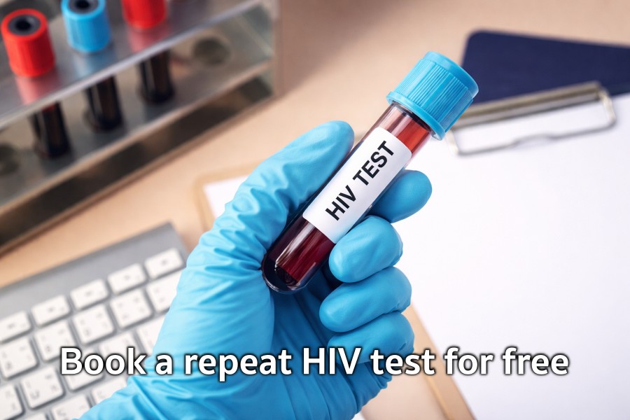 Book a repeat HIV test for free