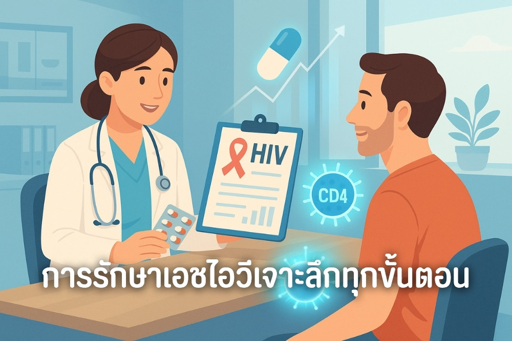 การรักษาเอชไอวี เอดส์ เจาะลึกทุกขั้นตอน ตั้งแต่ตรวจพบจนถึงการใช้ชีวิต