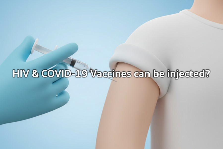 HIV and COVID-19 vaccines Can be injected?
