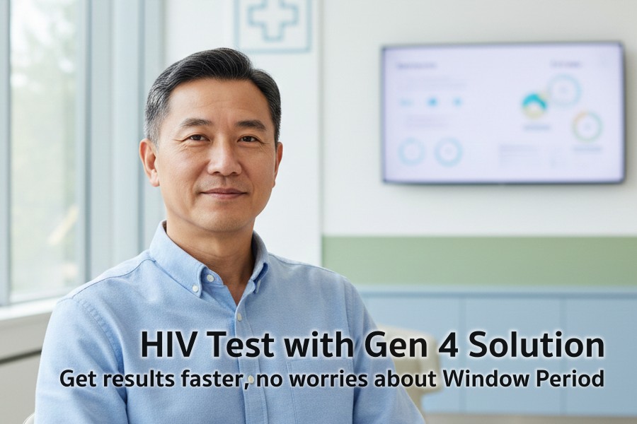 HIV test with Gen 4 solution, get results faster, no worries about Window Period