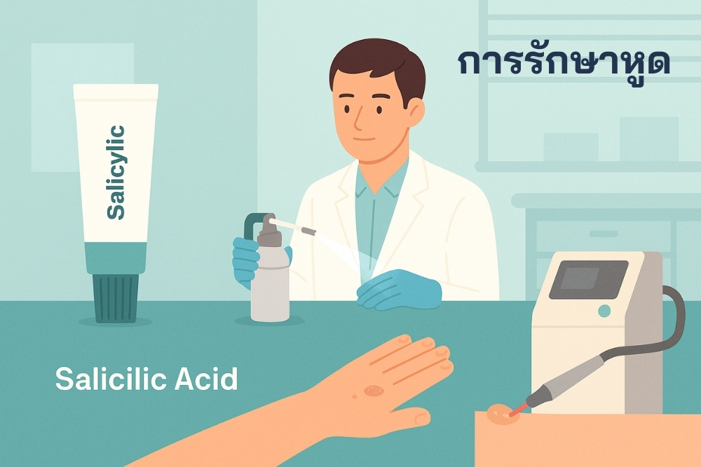 การรักษา หูด โดยแพทย์หรือคลินิกเฉพาะทาง