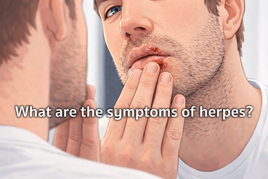 What are the symptoms of herpes