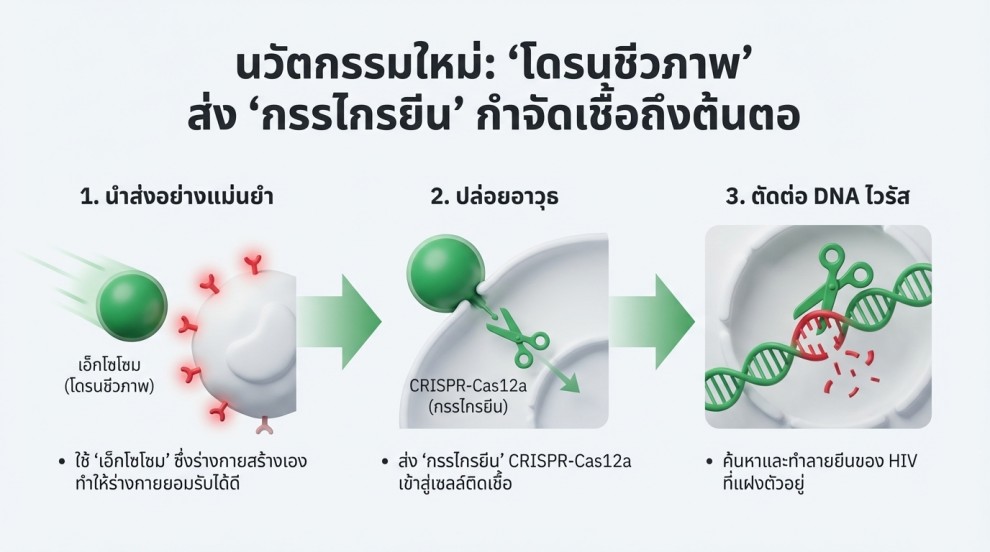 โดรนชีวภาพ กรรไกรยีน กำจัดเชื้อ HIV